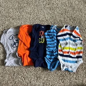12m  long sleeve onesies lot